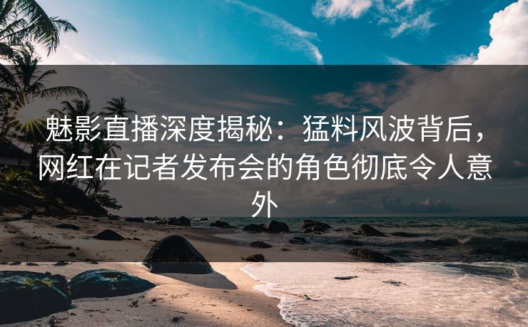 魅影直播深度揭秘:猛料风波背后,网红在记者发布会的角色彻底令人意外 魅影直播深度揭秘:猛料风波背后,网红在记者发布会的角色彻底令人意外