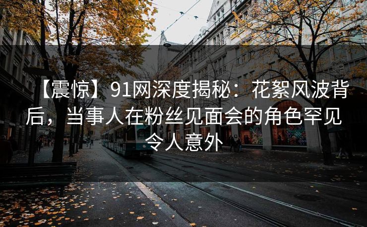 【震惊】91网深度揭秘：花絮风波背后，当事人在粉丝见面会的角色罕见令人意外